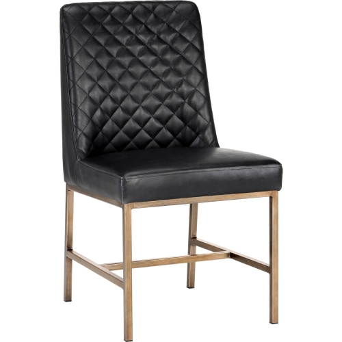 Leighland Dining Chair in Black Leatherette (Set of 2)